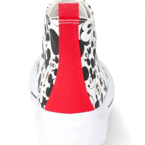 Disney Mickey Mouse White Black Red Canvas High Tops Sneakers Shoes NWT 11 - Picture 3 of 5